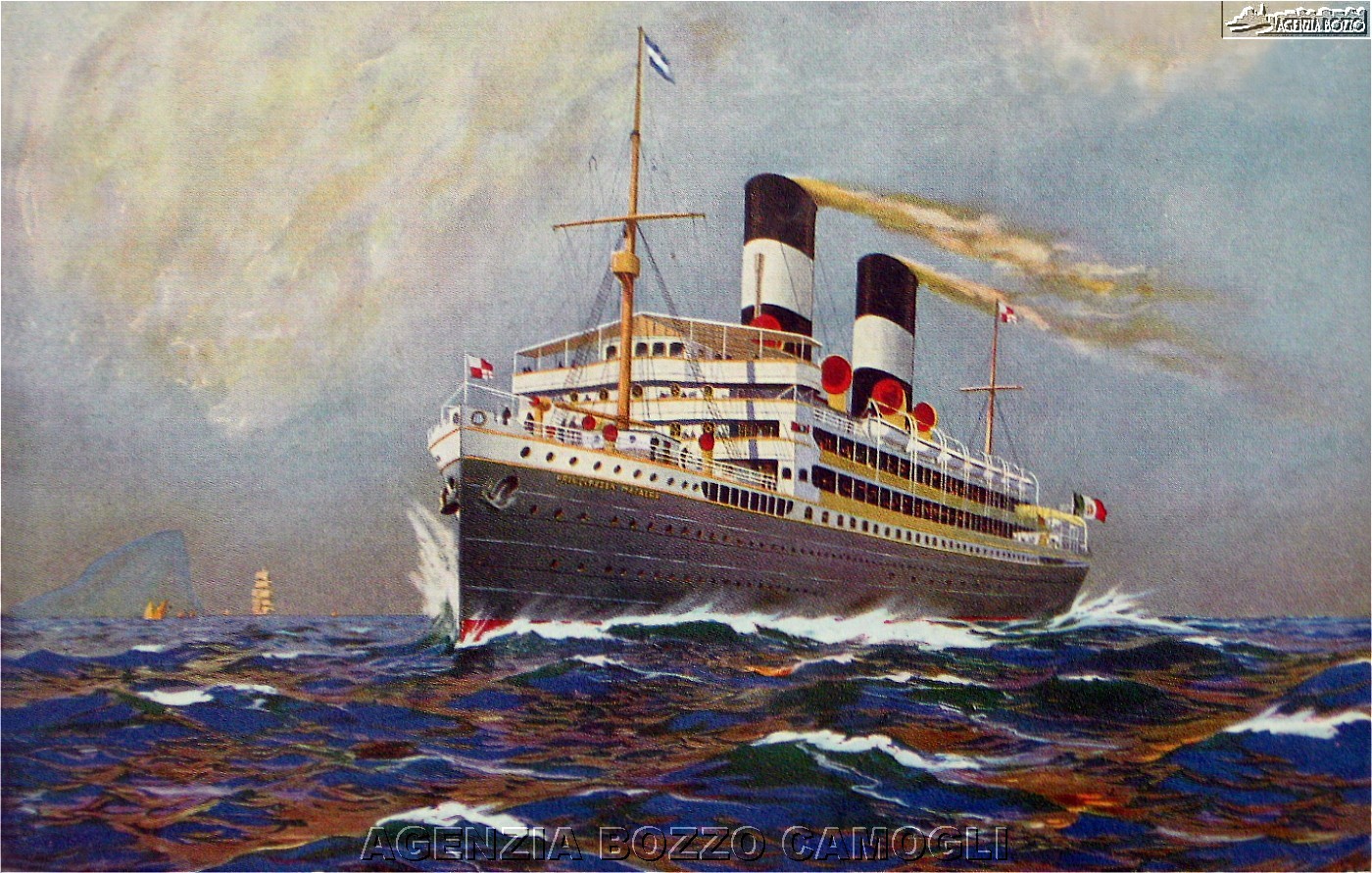 Agenzia Bozzo Foto Navi A Vapore 1850 1950 Piroscafo Principessa Mafalda Cartolina In Navigazione Con I Colori Ngi 1920