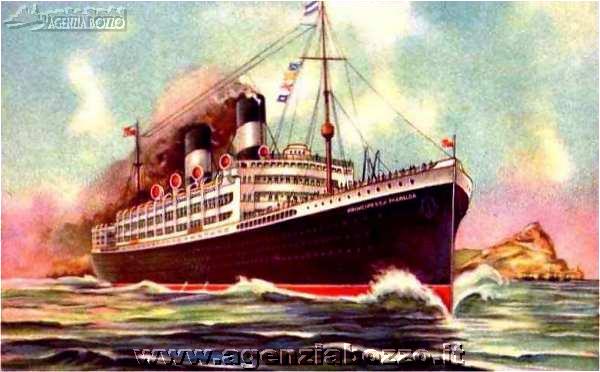 Agenzia Bozzo Foto Navi A Vapore 1850 1950 Piroscafo Principessa Mafalda In Cartolina Della Navigazione Generale Italiana 1920